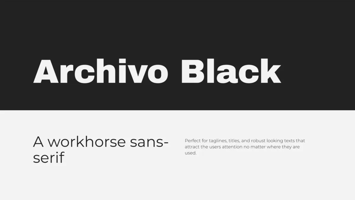 Archivo Black type specimen